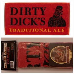 Vintage Pub World Collectables Dirty Dick's Bar Set Sealed 1990s Towel Coasters